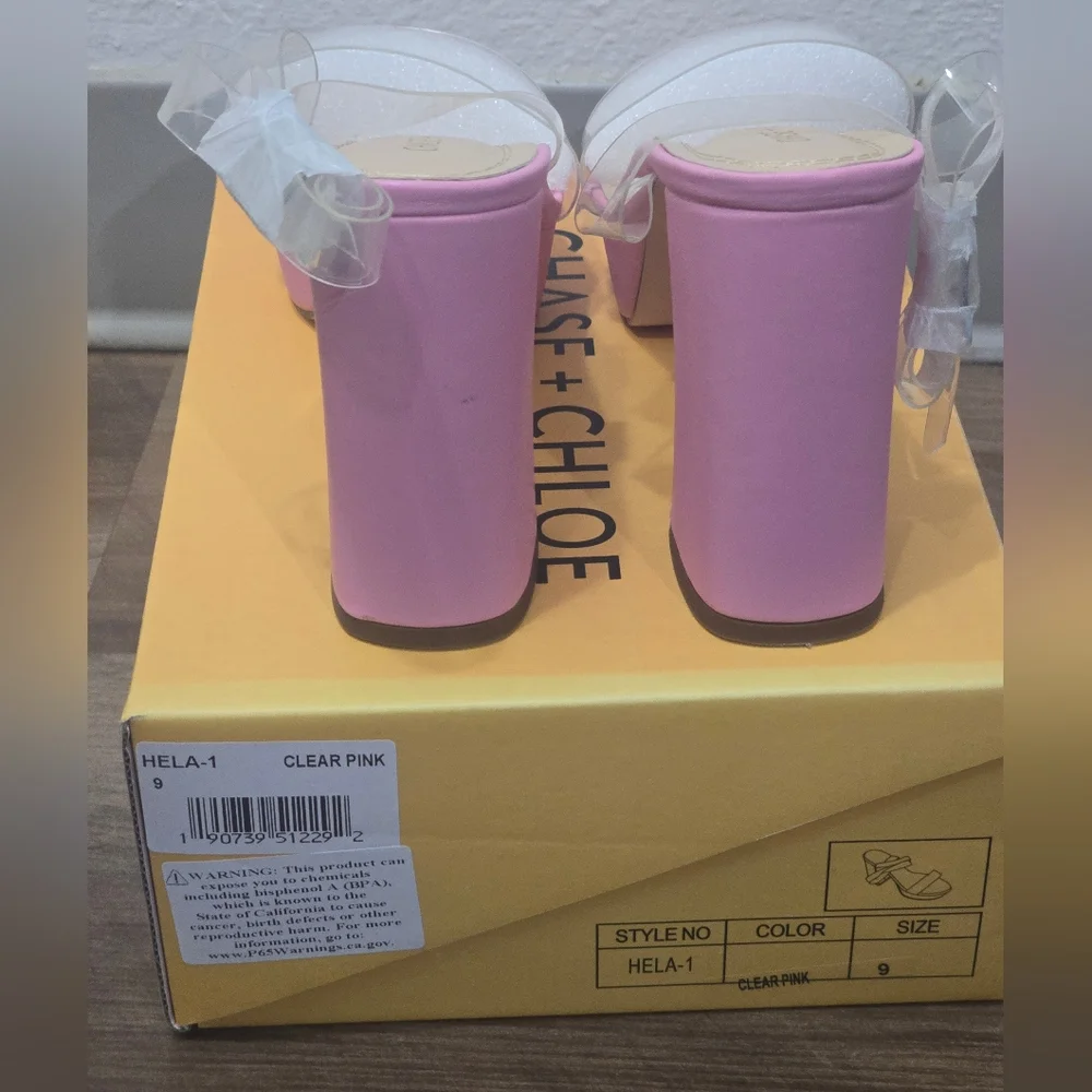 Chase + Chloe Pink Women's Heels - Picture 6 of 7